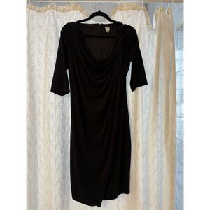 Sangria Women's Black Cowl Neck Midi Dress Standard Size 10 Chic